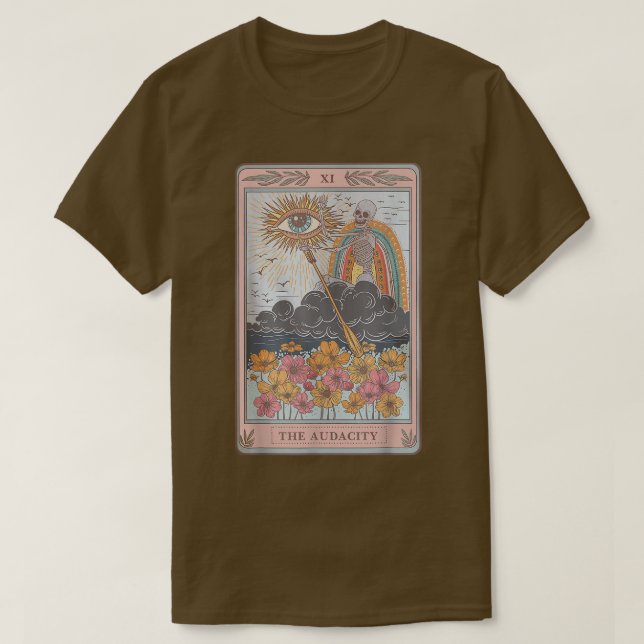 Audacity Skeleton Tarot Card Sol Evil Öga Aest T Shirt (Design framsida)