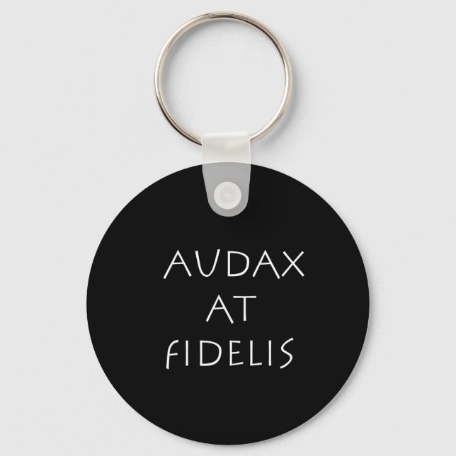 Audax at i fidelis nyckelring (Framsida)