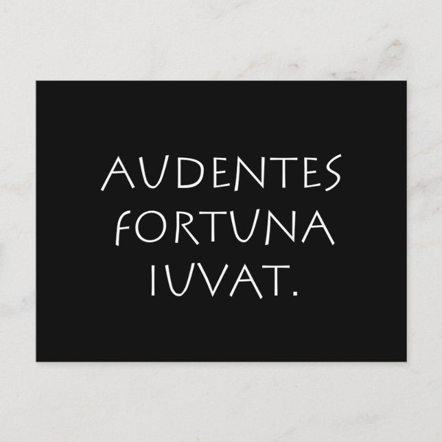 Audentes fortuna iuvat vykort (Framsida)