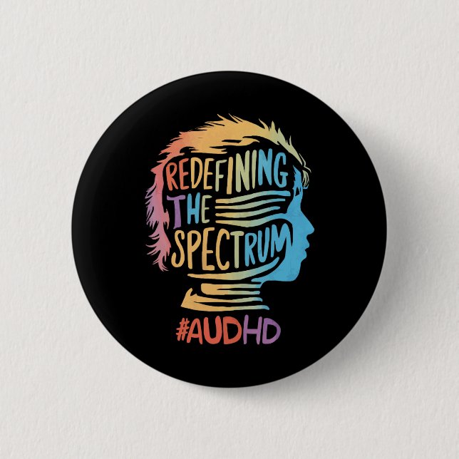 Audhd Autism Adhd Autistic Spectrum Neurodiversity Knapp (Framsida)