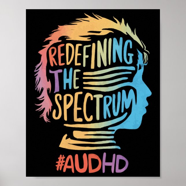 Audhd Autism Adhd Autistic Spectrum Neurodiversity Poster (Framsidan)
