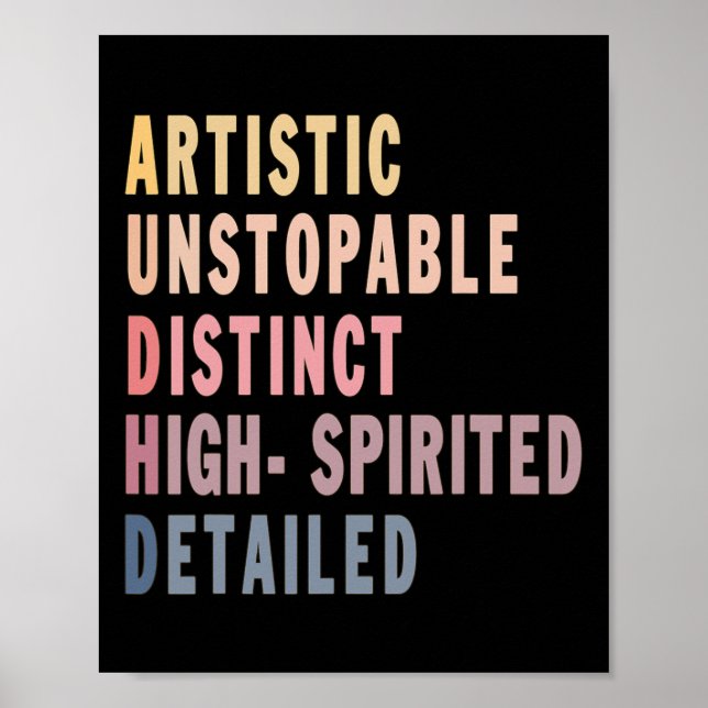Audhd Autism Adhd Autistic Spectrum Neurodiversity Poster (Framsidan)