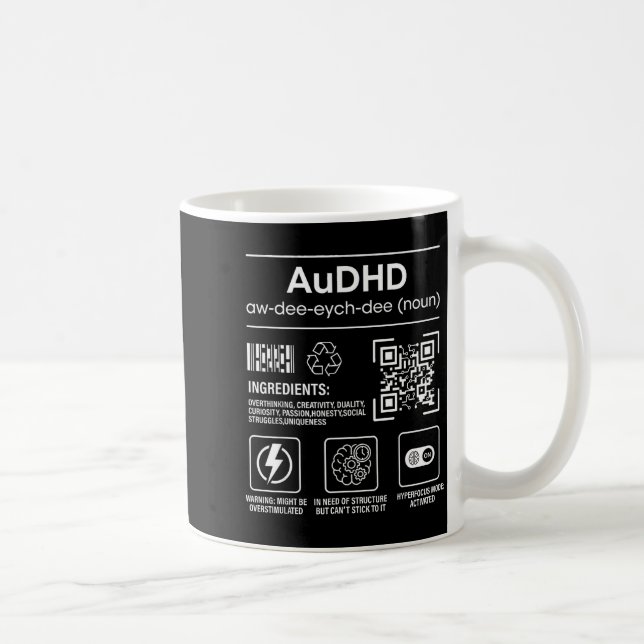 Audhd autism adhd rolig neurodivergent  kaffemugg (Höger)