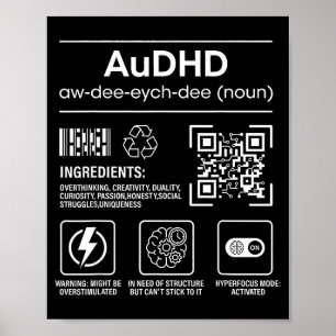 Audhd autism adhd rolig neurodivergent poster