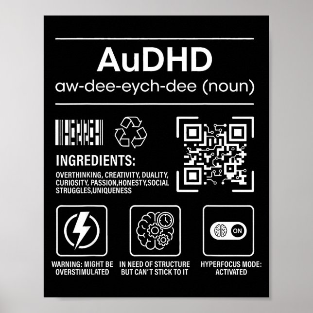 Audhd autism adhd rolig neurodivergent  poster (Framsidan)