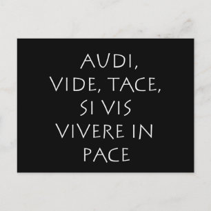 Audi vide tace si vis vivere in rate vykort