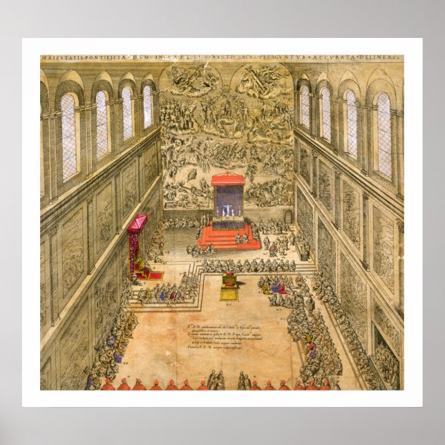 Audience Chapel vid Vatikanen (färg-engrave) Poster (Framsidan)