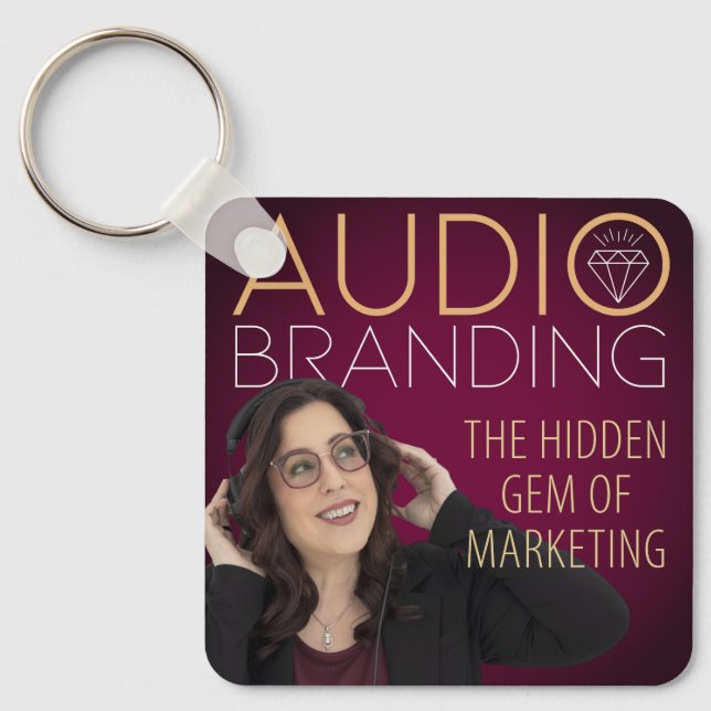 Audio Branding Podcast Keychain Nyckelring (Framsida)