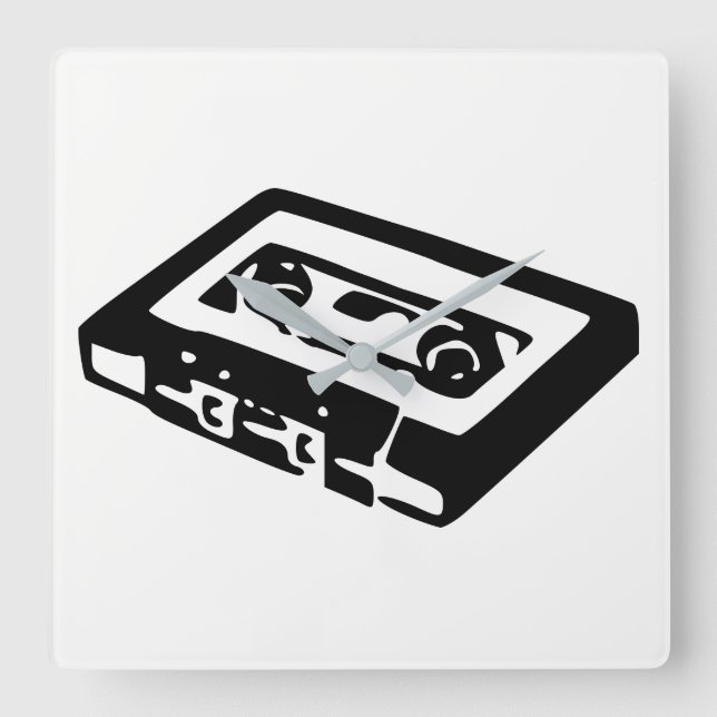 Audio Cassette Fyrkantig Klocka (Framsida)