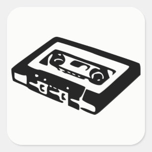 Audio Cassette Fyrkantigt Klistermärke