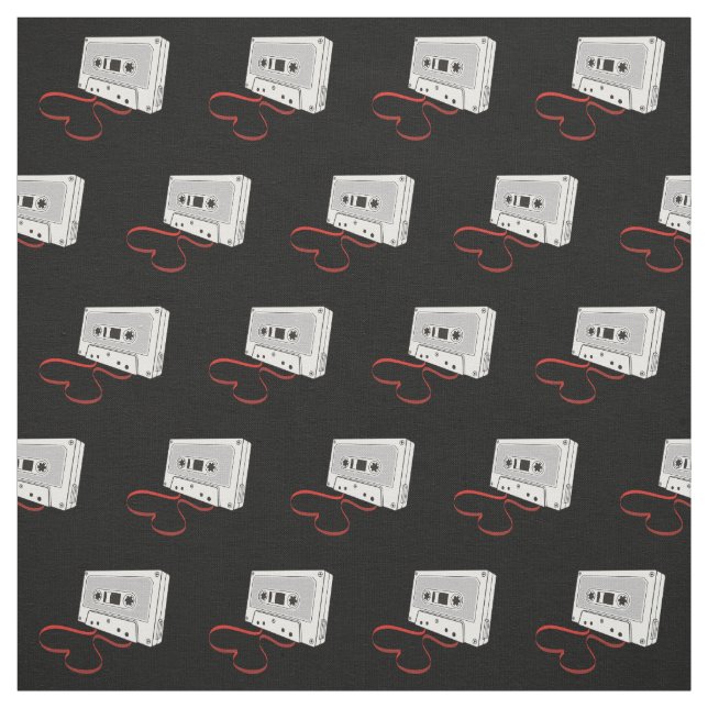 Audio Cassette Mönster Tyg (Provkarta)