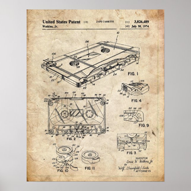 Audio Cassette-patent Poster (Framsidan)
