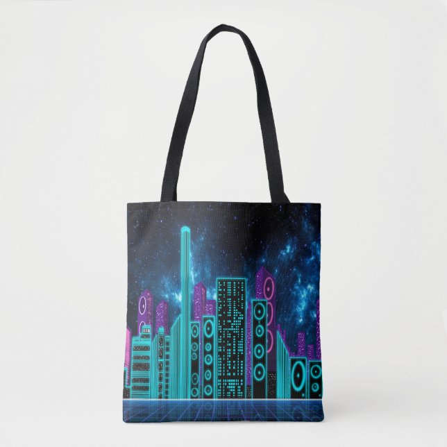 Audio City-1 Tote Bag Tygkasse (Framsida)