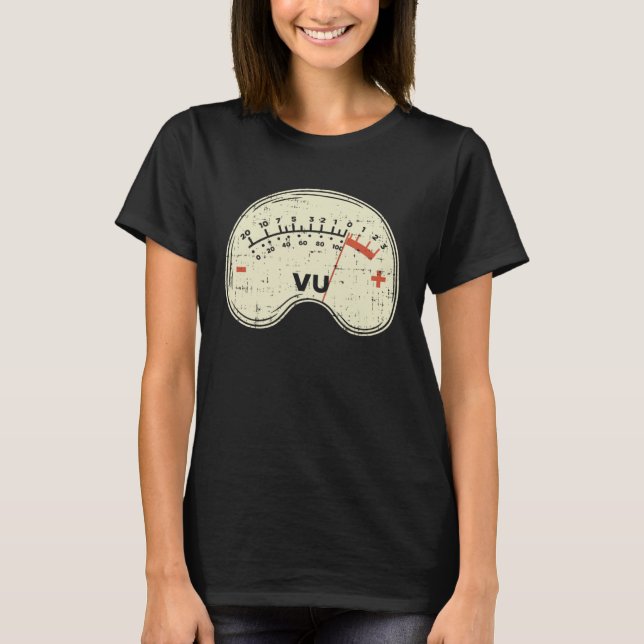 Audio Engineer Vu Meter for Audio Technician Sound T Shirt (Framsida)