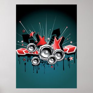 Audio för musikgrafikhögtalare poster