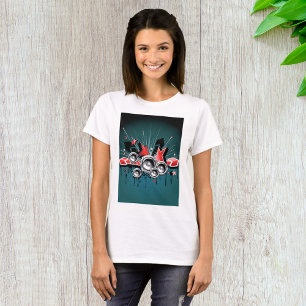 Audio för musikgrafikhögtalare t shirt