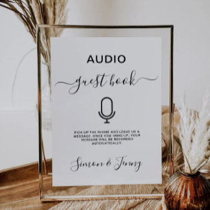 Audio Guest Bok Bröllop-signaturmall, Inbjudningar