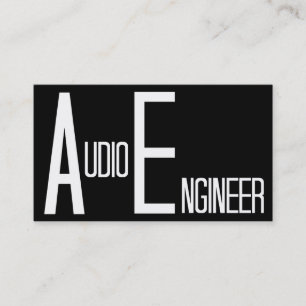 Audio Ingenjör Black Simple Affärskort Visitkort