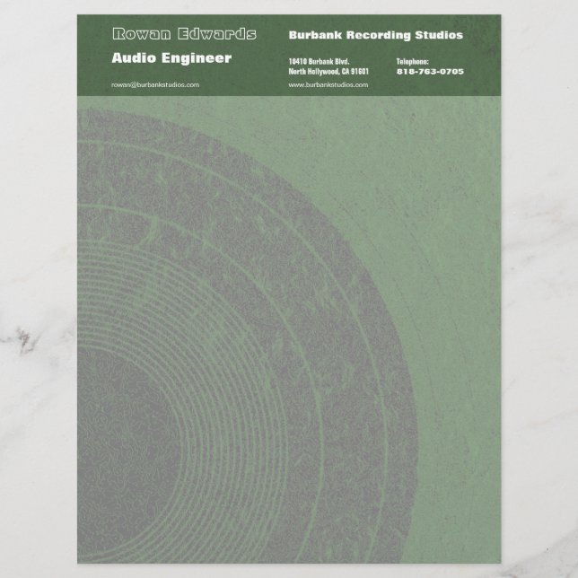 Audio Ingenjör Letterhead Brevhuvud (Framsida)