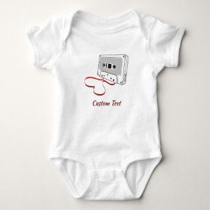 Audio-kassett-kardräkt baby t shirt