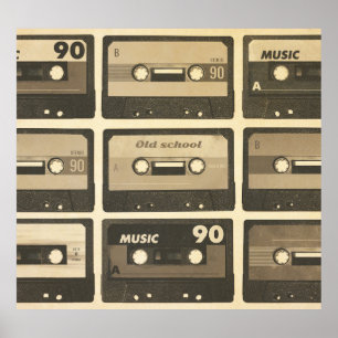Audio Kassett, Retro Poster Hip-Skutt.