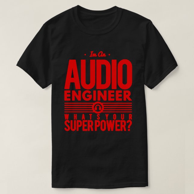 Audio/Ljud Ingenjör Black/Red Manar Pro Verktyg T Shirt (Design framsida)