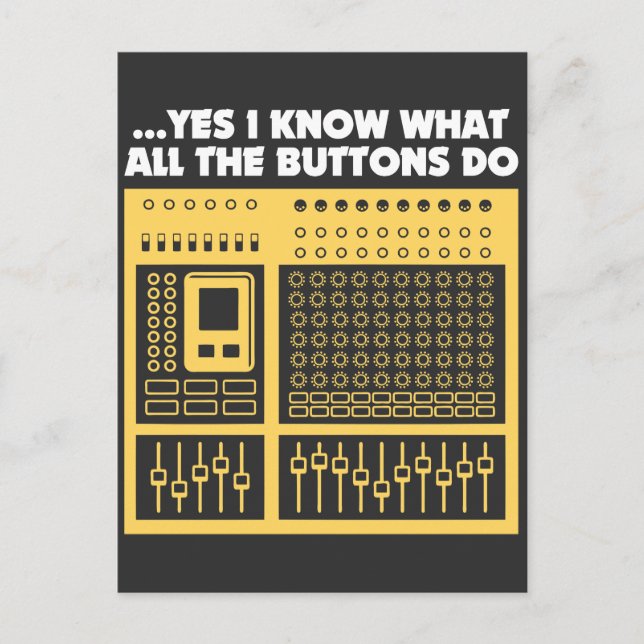 Audio Ljud Ingenjör - Music DJ Turntable Vykort (Framsida)