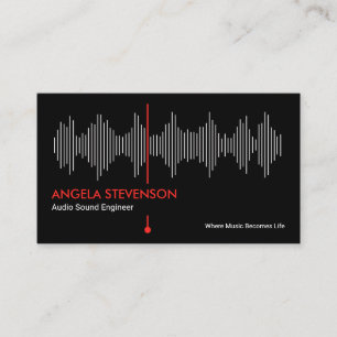 Audio Ljud Wave Studio Ingenjör Visitkort