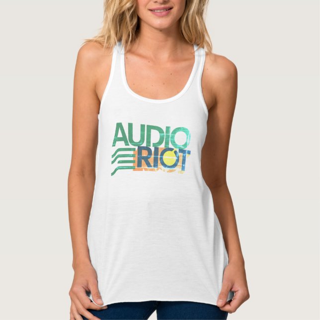 Audio Riot ärmlös topp Beach Faded (dam) Linne Med Racerback (Framsida)