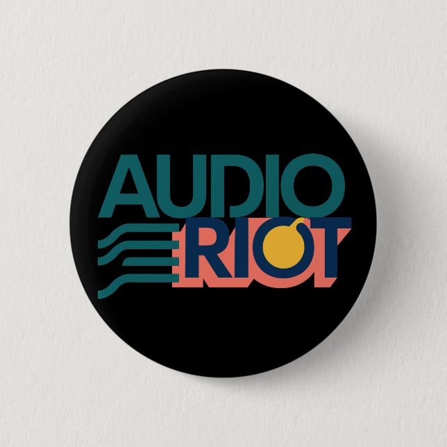 Audio Riot Band Logotyp Cirkel Pin Knapp (Framsida)