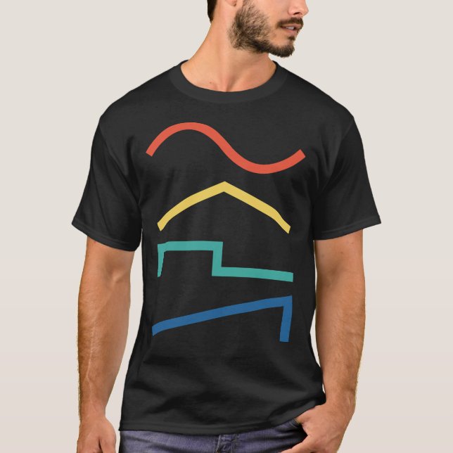 Audio Sine Vinkar - Oscillator Waveforms Synth Pla T Shirt (Framsida)