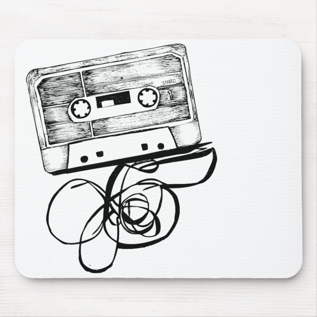 Audio Tape Cassette Retro Mouse Pad Musmatta (Framsidan)