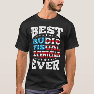 Audio Visual Technician 4:e Fjärde juli Ame T Shirt