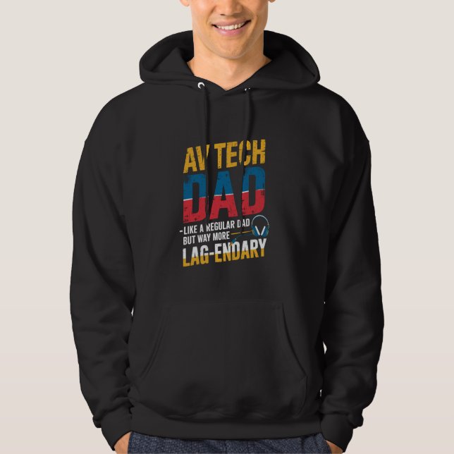 Audio Visual Technician Pappa Funny AV Tech Hoodie (Framsida)