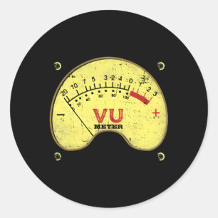 Audio Vu Meter Recording Ingenjör Runt Klistermärke