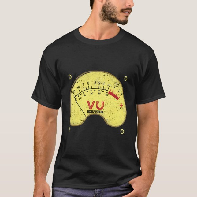 Audio Vu Meter Recording Ingenjör T Shirt (Framsida)