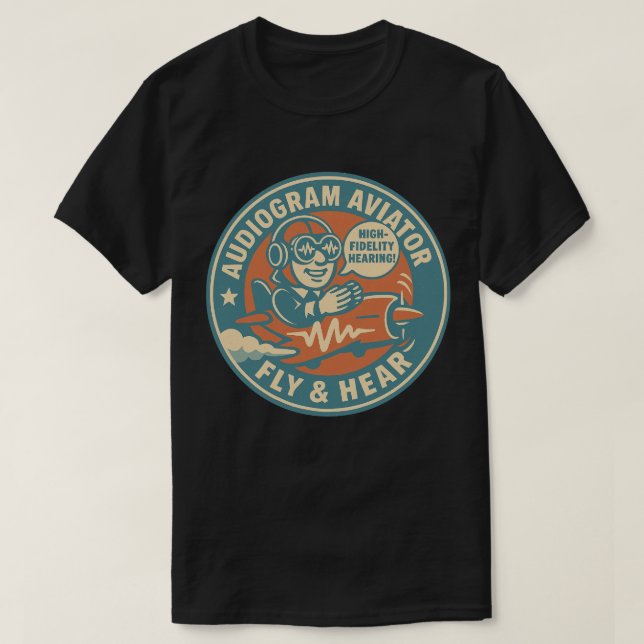 Audiogram Aviator Fly & Hear T Shirt (Design framsida)