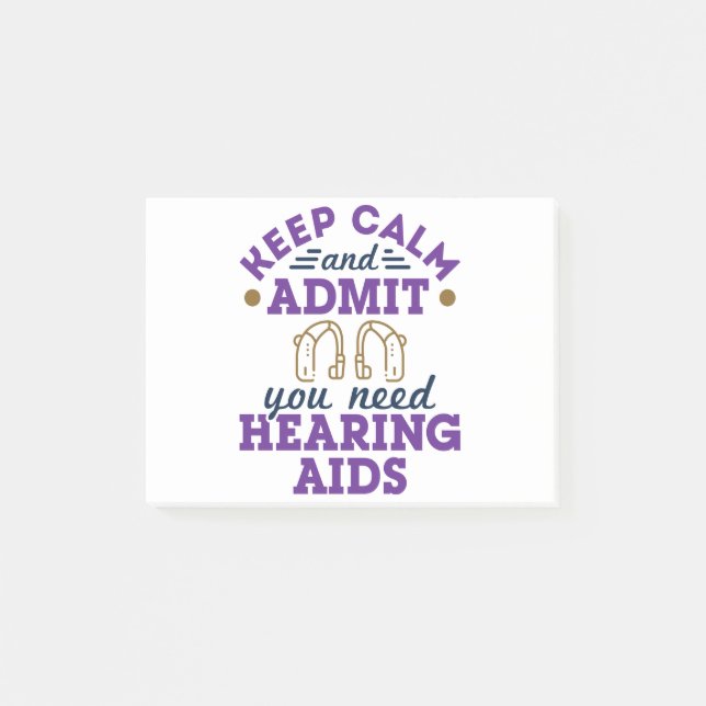 Audiolog Audiology Funny Need Hearing Aids Post-it Block (Framsida)