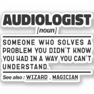 Audiolog Noun Definition Audiology Funny Quote Klistermärken