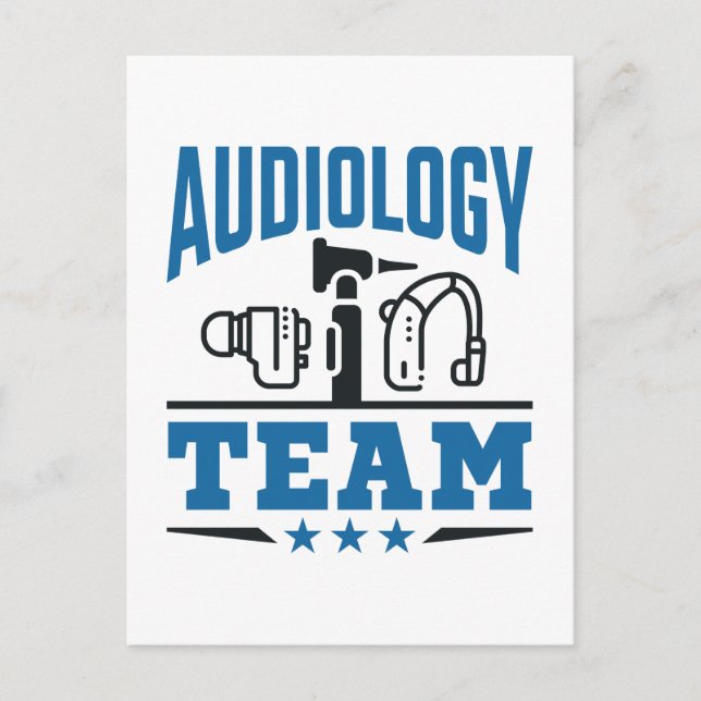 Audiologisk teampersonal trupp Audiolog Hörsel Vykort (Framsida)