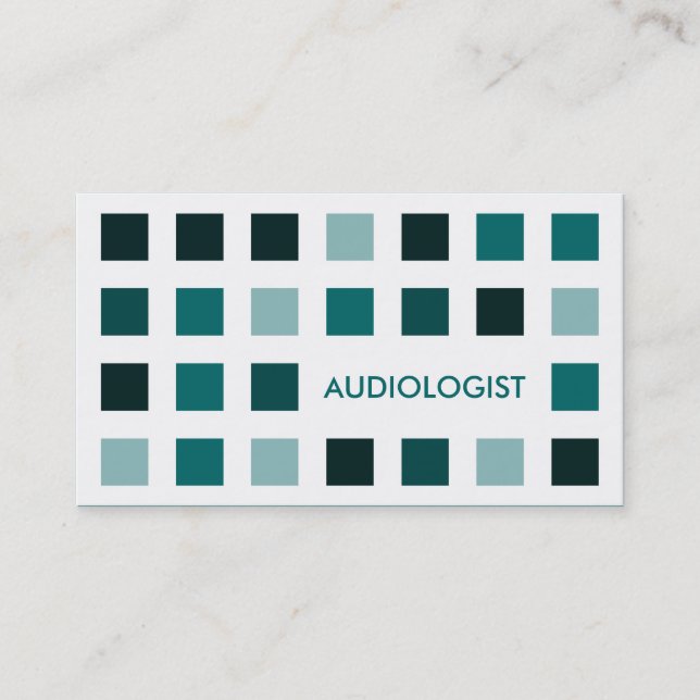AUDIOLOGIST (modets kvadrater) Visitkort (Framsida)