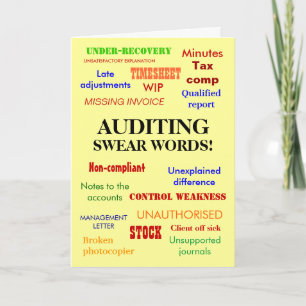 Auditing Swear Ord Whacky Joke Auditor Birthday Kort