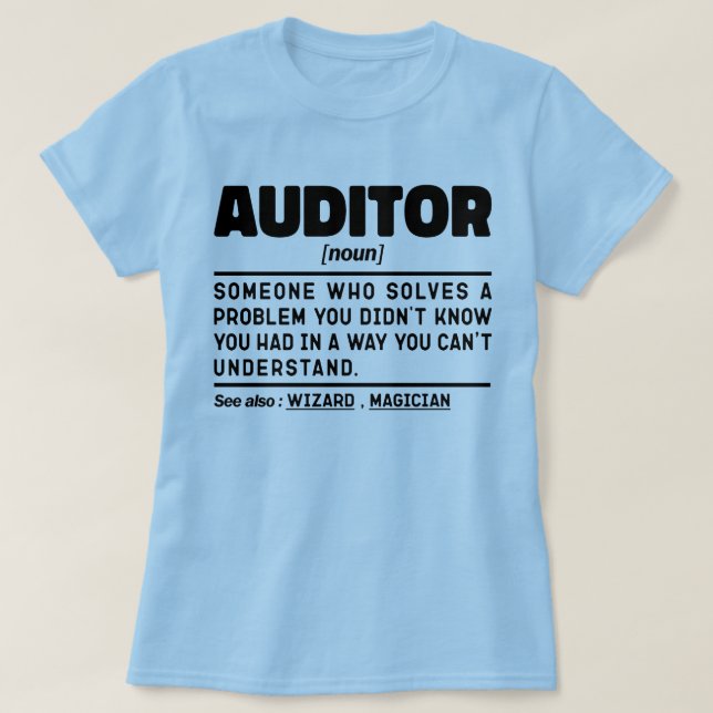 Auditor Noun Definition Company Worker Mamma Funny T Shirt (Design framsida)