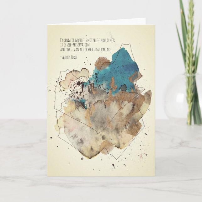 Audre Lorde Self-Care Quote Blank Card Kort (Framsida)