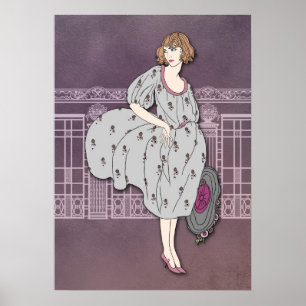AUDREY: Art décomode i grått och steg Poster
