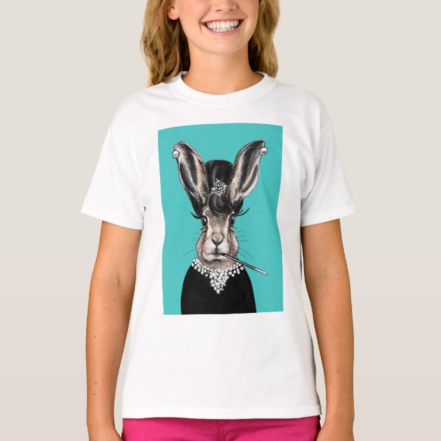 Audrey bunny hare T-Shirt (Framsida)