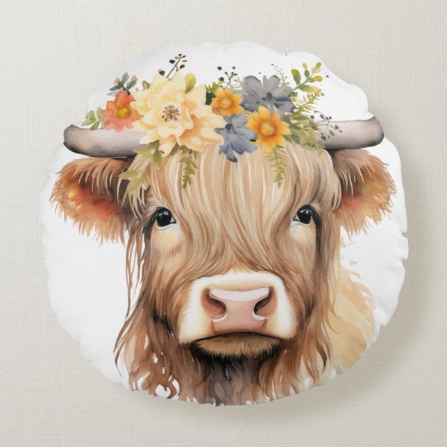 Audrey Cow Rund Kudde (Framsidan)