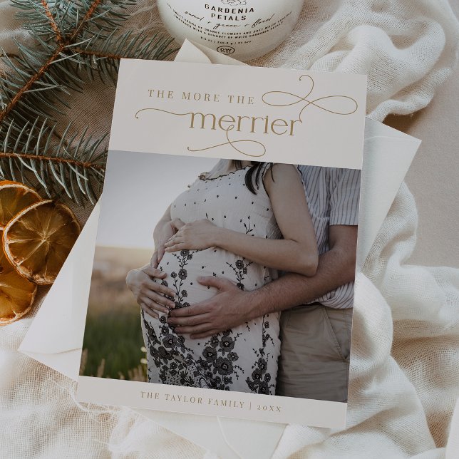 AUDREY Guld Cute Jul-Gravid Meddelande (AUDREY Gold Cute Christmas Pregnancy Announcement)