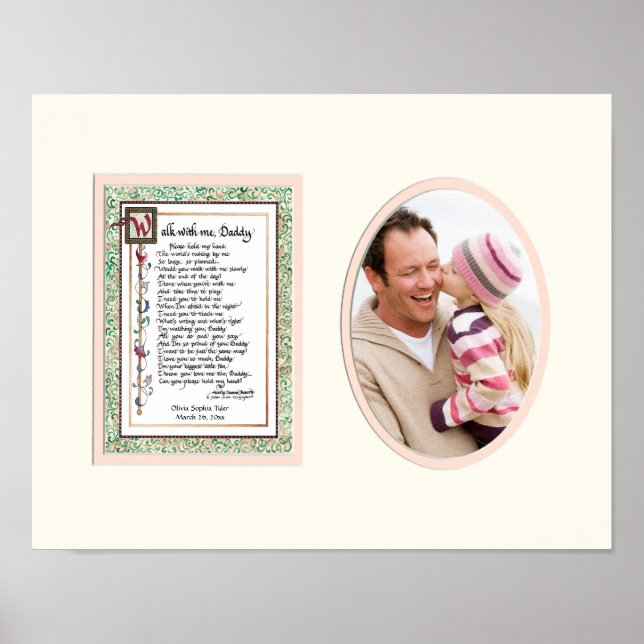 Audrey Jeanne's Walk med mig pappa Rosa Girl Girl  Poster (Framsidan)