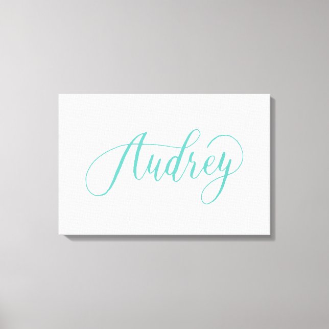 Audrey - Modern Kalligrafi Namn Design Canvastryck (Framsida)